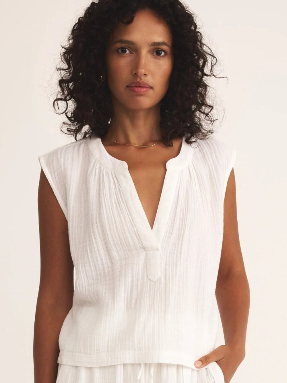 Z Supply 100% Cotton Gauze Tank Top | Small | White